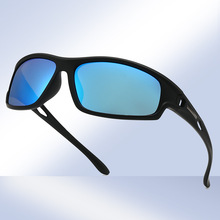 新款运动太阳镜跨境时尚炫彩偏光墨镜男女户外骑行夜视太阳眼镜