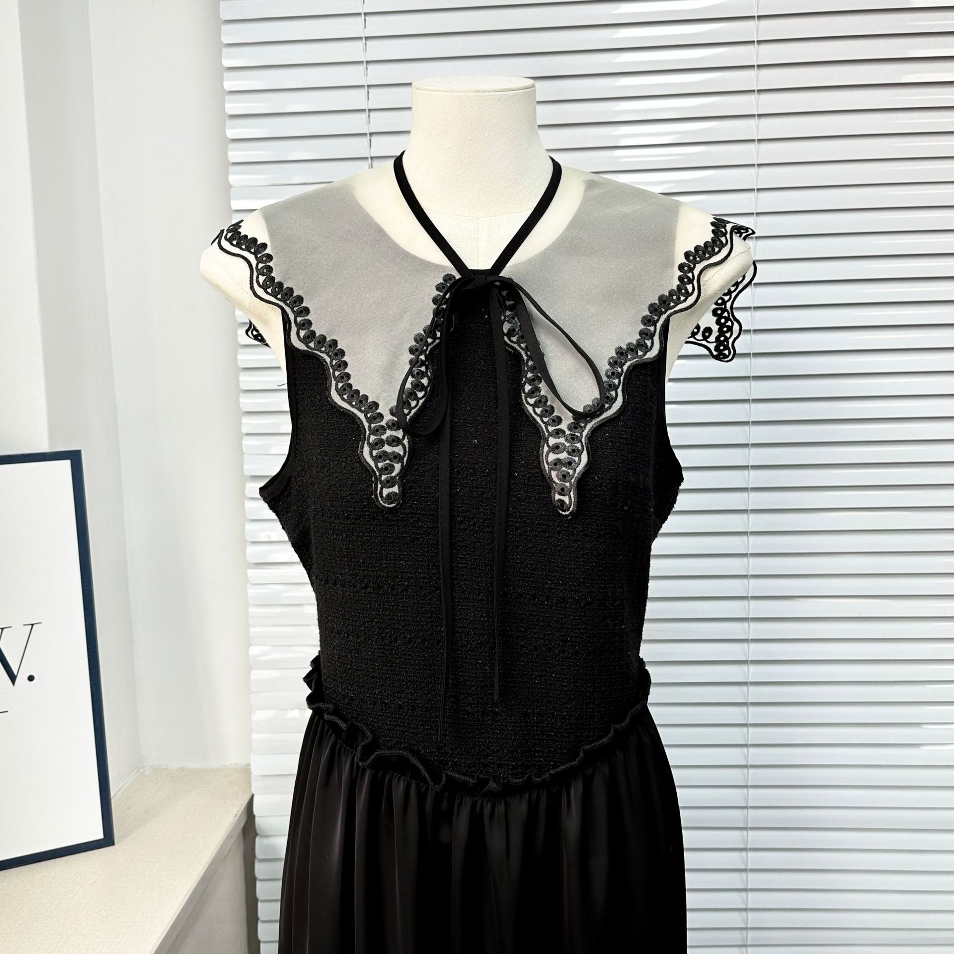 Primavera y verano delgada chale de encaje de mujer correa de cuello falso abrigo abrigo abrigo suéter cheongsam image 7