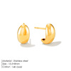 Advanced design golden water, brand fashionable universal earrings stainless steel, trend of season, 750 sample gold, wholesale