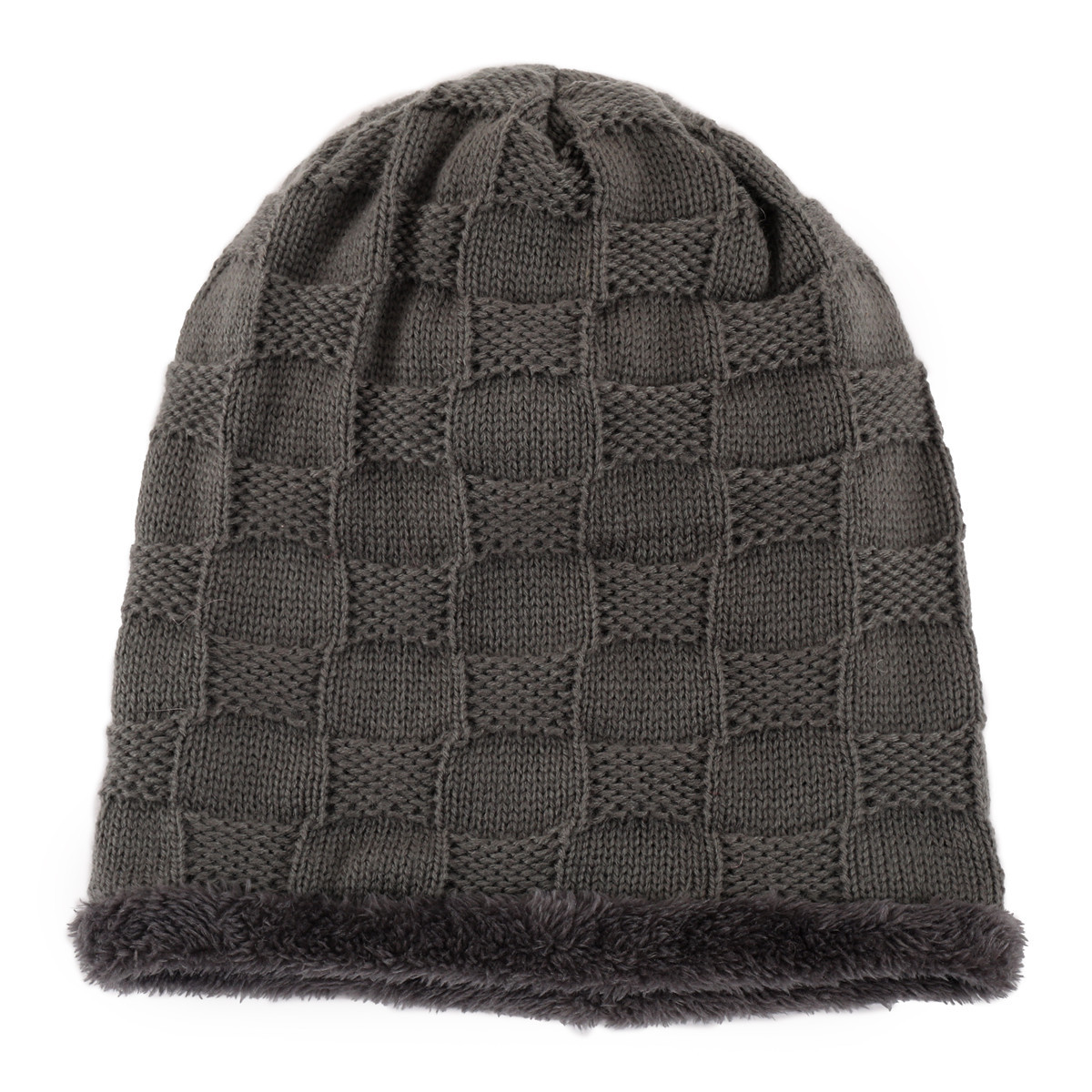 Plissee-Plüsch-Männer-Damen-Pullover-Mützen, gestrickte karierte postpartale Ohrenschützer für Herbst und Winter, warm_voghion.com