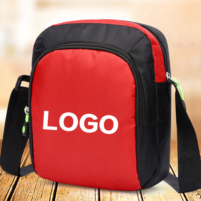 Factory direct single shoulder messenger bag travel bag advertising gift bag printable LOGO Oxford cloth bag wear-resistant going out