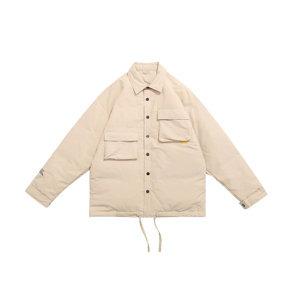 Keep warm men's shirt, velvet waterproof down jacket, oversize