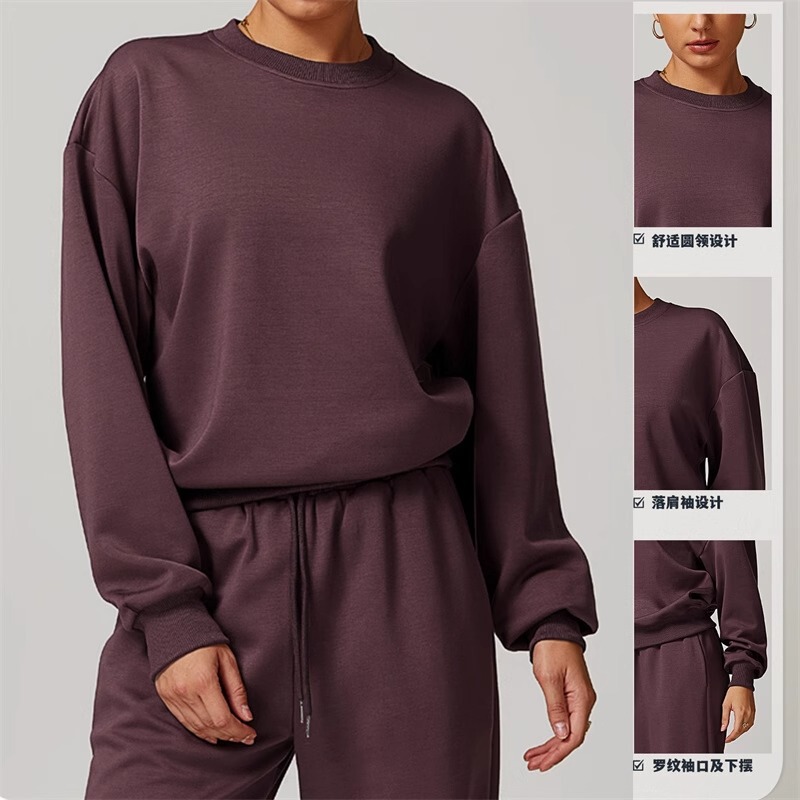 Tennis Sweatshirt Women's Loose Running Fitness Wear Long-Sleeved Round Neck Hiphop Street Dance Casual Top Spring Autumn Winter