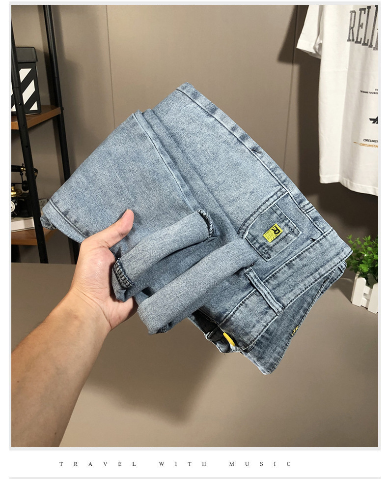 Jeans slim fit da uomo pantalone in denim elastico alla moda_voghion.com