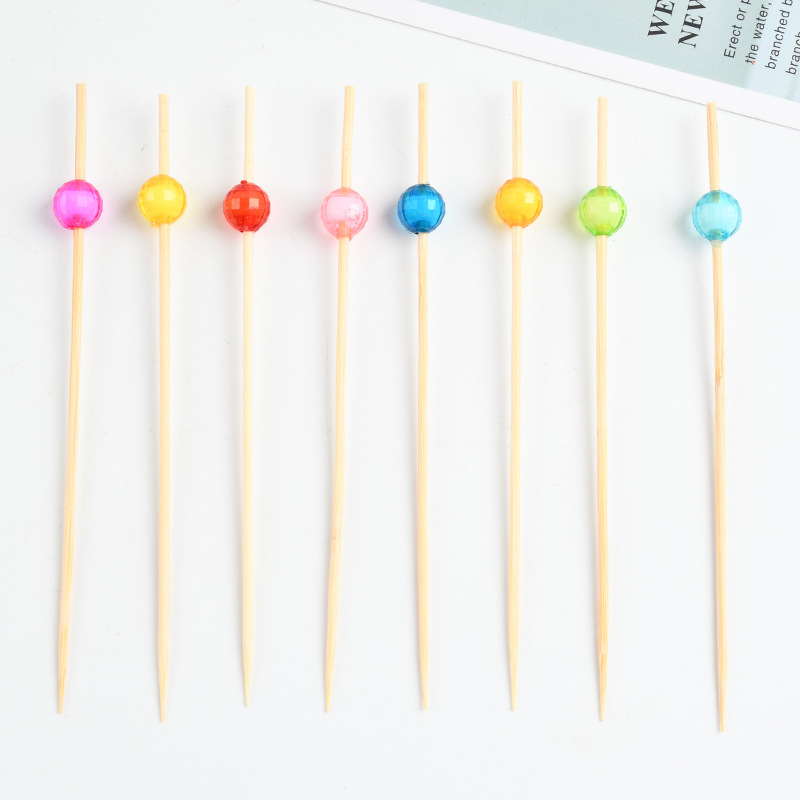 Cuerdas de perlas de coloridas hechas a mano pura marca de fruta creativa marca de cóctel marca de hotel decoración de bar marca de bambú al por mayor bandeja de fruta