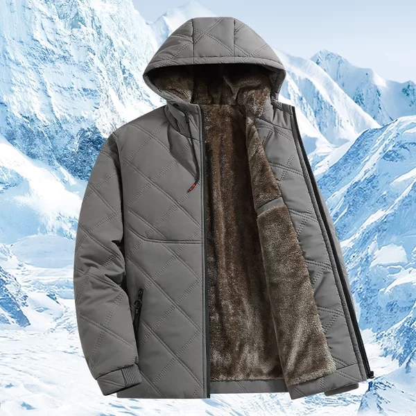 New autumn and winter style, fleece-lined, thickened, large size, loose-fitting men's cotton jacket, fashionable, casual, multi-pocket, warm cotton coat