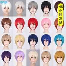 Wig multi-coloured face short hair black and white short假发