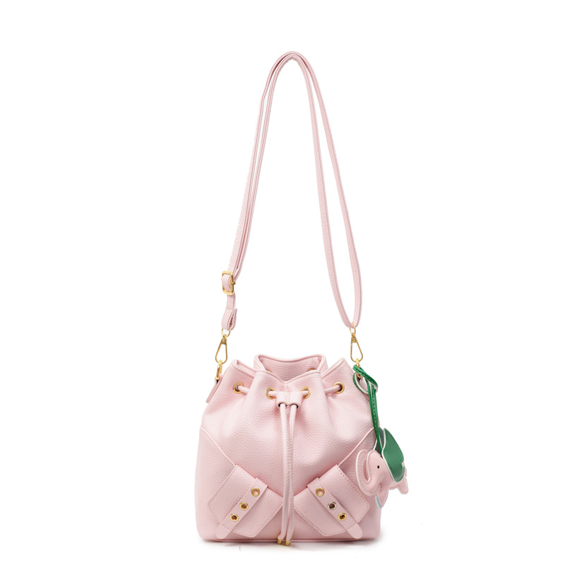Moda de primavera y verano de alta gama bolso pequeño femenino 2025 nuevo estilo estilo coreano de moda bolso de cubo de aire extranjero bolso de mensajero de hombro de todo fósforo