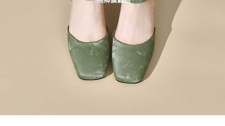 Sandal nữ da thật mũi kín gót dày phong cách Trung Quốc — Màu đen chi tiết 27