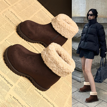 8121-7厚底内增高百搭加绒保暖马丁靴子女2025秋冬季新款毛毛短靴