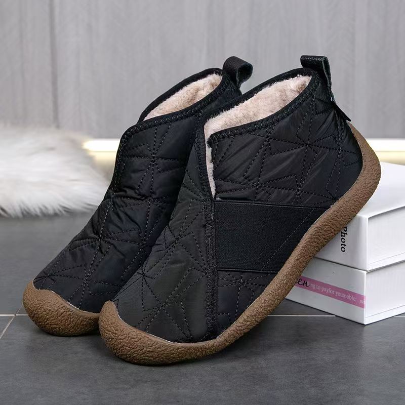 2025 invierno nuevos zapatos de algodón de mujer con veludo grueso botas de nieve de cilindro alto calentamiento cómodo zapatos de algodón de madre zapatos de mujer