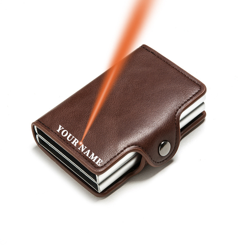 Tarjetero de Fibra de Carbono 2023 para Hombre, Doble Protección Anti-RFID