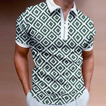 尚谷男装 跨境专供欧美速卖通亚马逊菱格POLO衫休闲上衣男士夏季