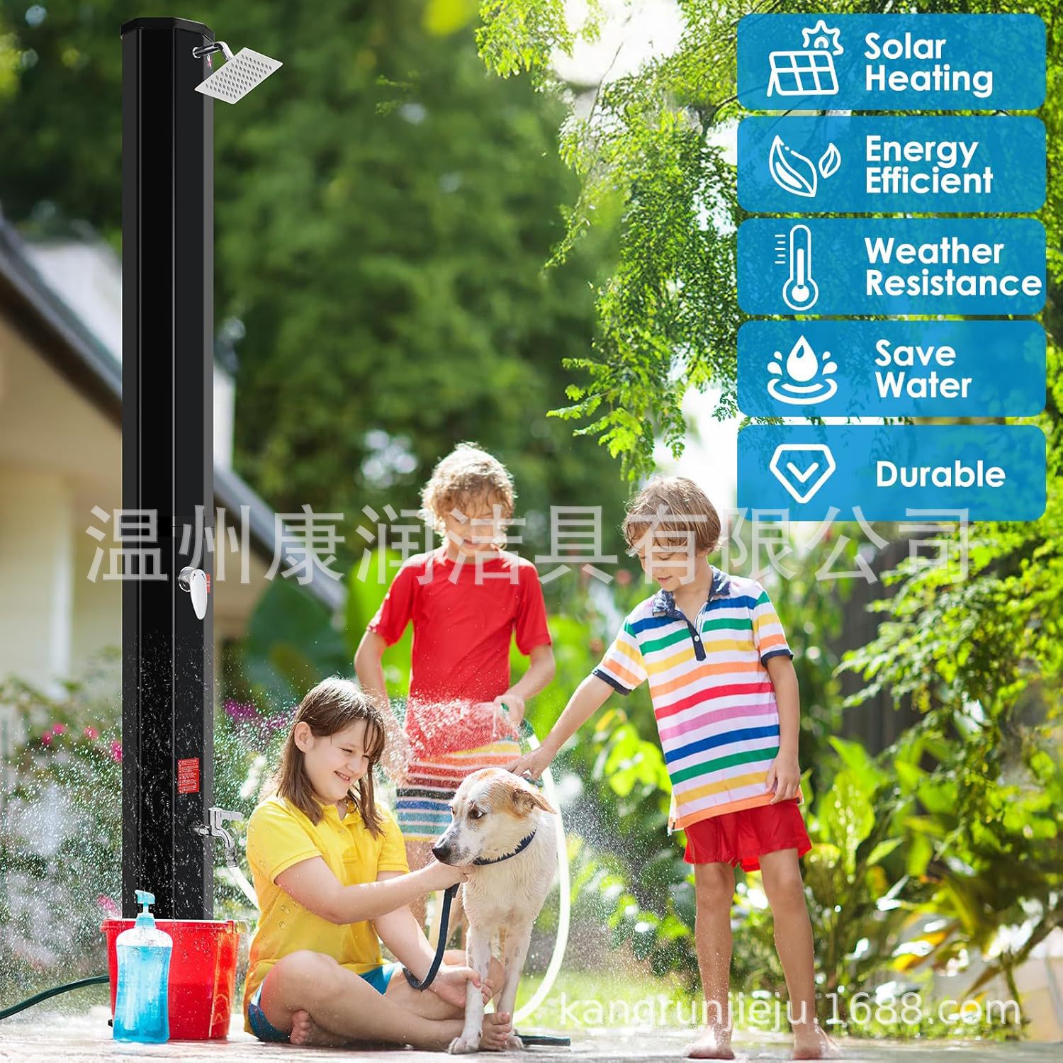 Ducha solar al aire libre 60L16 galón de capacidad ultra grande con cubierta protectora de ahorro de energía calefacción sin electricidad comercio exterior directo