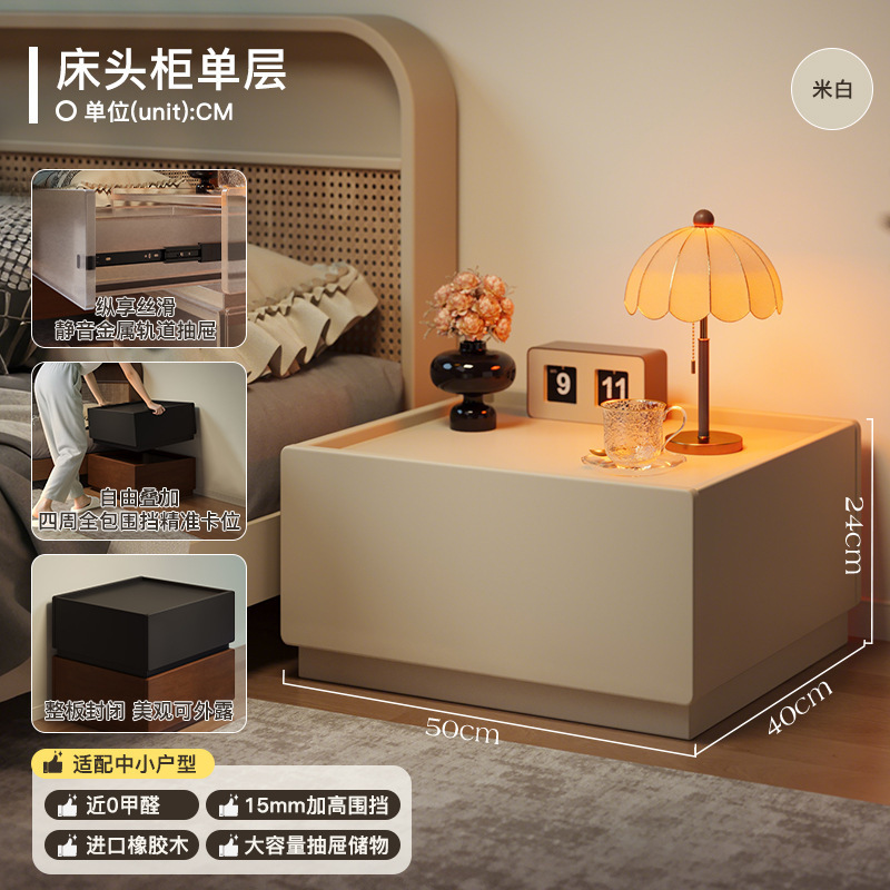 Todo el armario de cabecera de madera sólida creativo casero armario de almacenamiento de dormitorio 2025 nuevo armario de cabecera de cama de estilo medieval