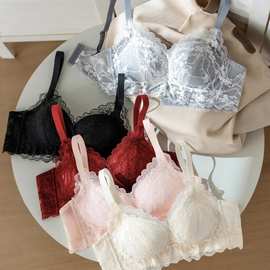 空气感蕾丝聚拢立体杯小胸显大轻盈舒适侧收副乳防下垂塑型文胸罩