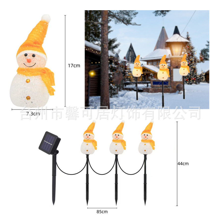 Lámpara de Tierra solar decoración de Navidad lámpara de muñeco de nieve al aire libre jardín lámpara de paisaje Césped lámpara de tierra transfronteriza