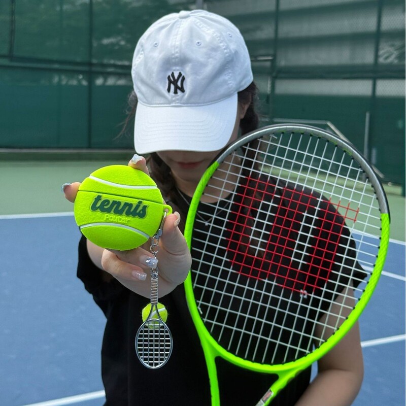 Simulated Flocking Tennis Ball Suitable for AirPods Pro 3 Apple Bluetooth Earphone Case 2/3/4 Generation Protective Cover Trendy 2025