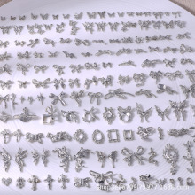美甲饰品穿戴甲金属立体镂空合金蝴蝶蝴蝶结美甲合金饰品工厂批发