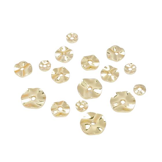 18k gold color retaining water corrugated spacer irregular fold disc baroque style accessories diy handmade material