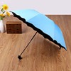 Factory wholesale creative vinyl flows water flowering three folding umbrellas and umbrellas can be used as logo gift advertising umbrella