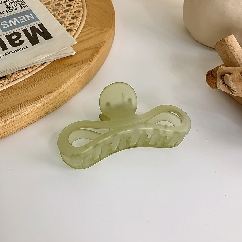 Simple Transparent Milk Tea Green Large Catch Clip Wholesale Nihaojewelry display picture 7