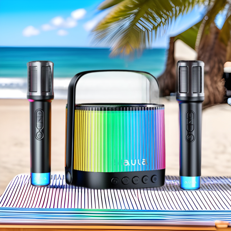Awu La K11 Outdoor Audio Portable Bluetooth Wireless Singing Kidsren's Family Karaoke Audio Microphone All-In-One Machine