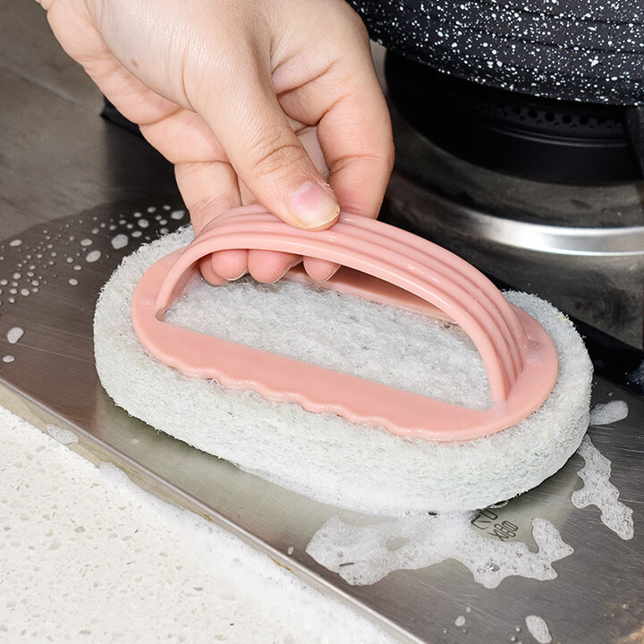 Sponge Cleaning Brush with Handle, Floor Bathtub Brush, Board Brush, Non-Stick Pan Sponge Cleaning Wipe, Universal Wholesale