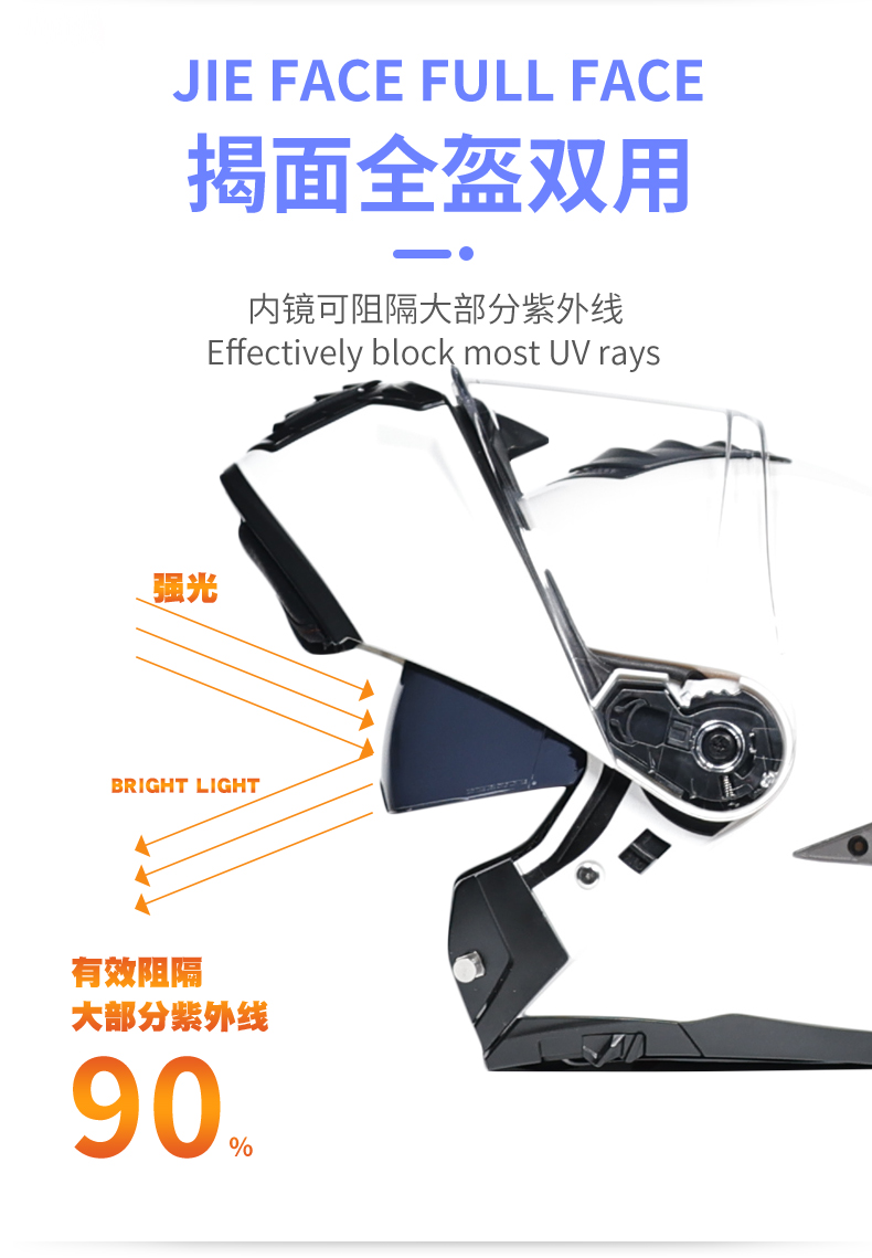 ORZ Motorcycle Helmet Men Women Flip Up Dual Visor Full Half Helmet