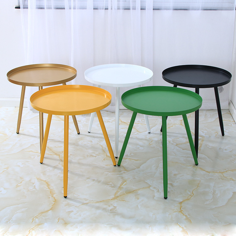 Mesa Auxiliar Redonda Nórdica – Creativa, Para Sala de Estar y Sofá