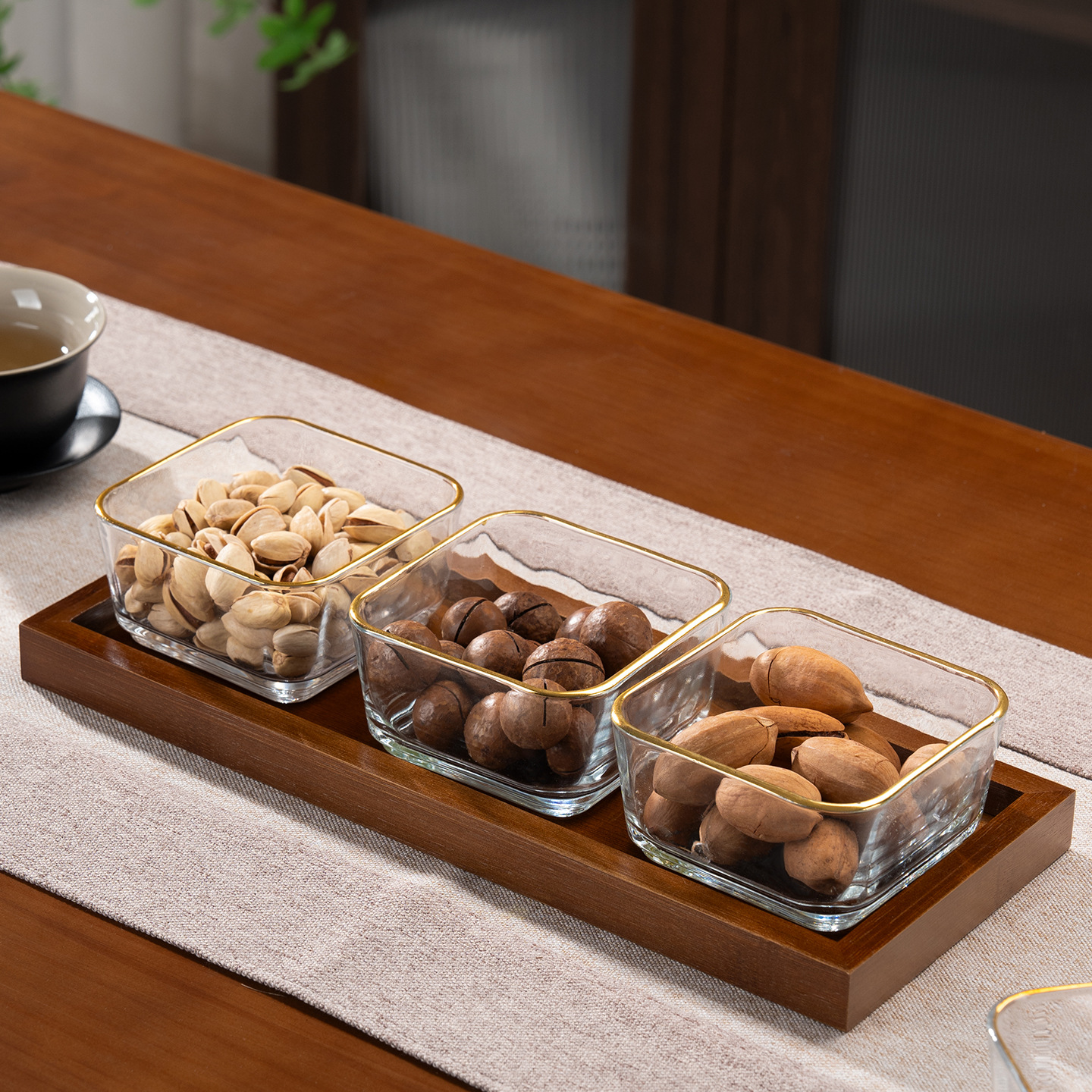bandeja de madera china bandeja de frutas secas bandeja de refrigerio de la tarde de alta calidad bandeja de frutas bandeja de frutas bandeja de madera de alto valor bandeja de refrigerio image 14