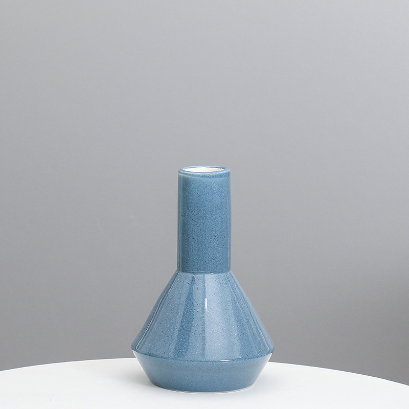 Moderno simple rojo cerámica pequeño florero decoración flor seca arreglo salón TV gabinete decoración del hogar flor Ware al por mayor