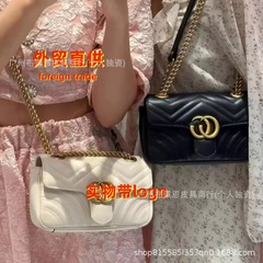 直接供給クロスボーダークラシックマーモントバッグマーモントレトロダブルGチェーンフラップバッグ多用途ショルダークロスボディレディースバッグ