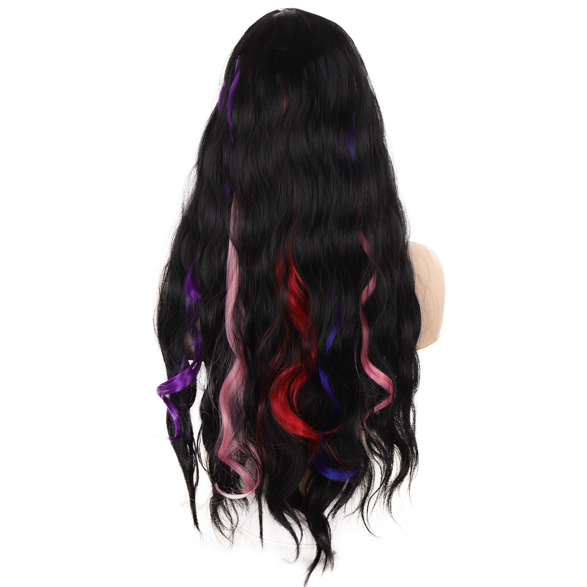 Wig women's colorful curly hair clip hanging ear dye long roll invisible seamless pad hair patch factory wholesale