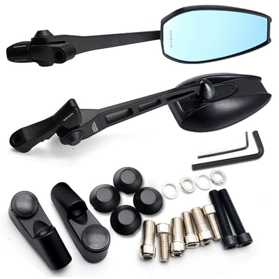 AOS4 rearview mirror extended Yamaha electrodeless motorcycle front shift dedicated motherland Japan reflector electric car (Motorcycle rearview mirror) - default-screw-specifications-aos4-extension-rod-black-blue-glass