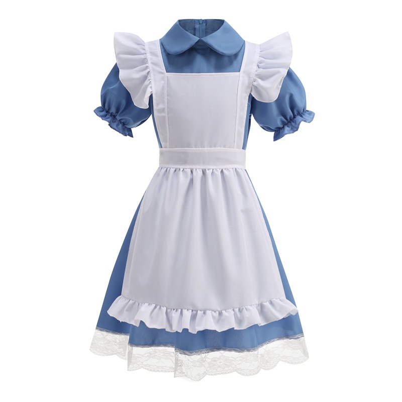 New Alice Kids Performance Costume Halloween Girl's Costume Princess Pastoral Lolita dress Co Maid Costume