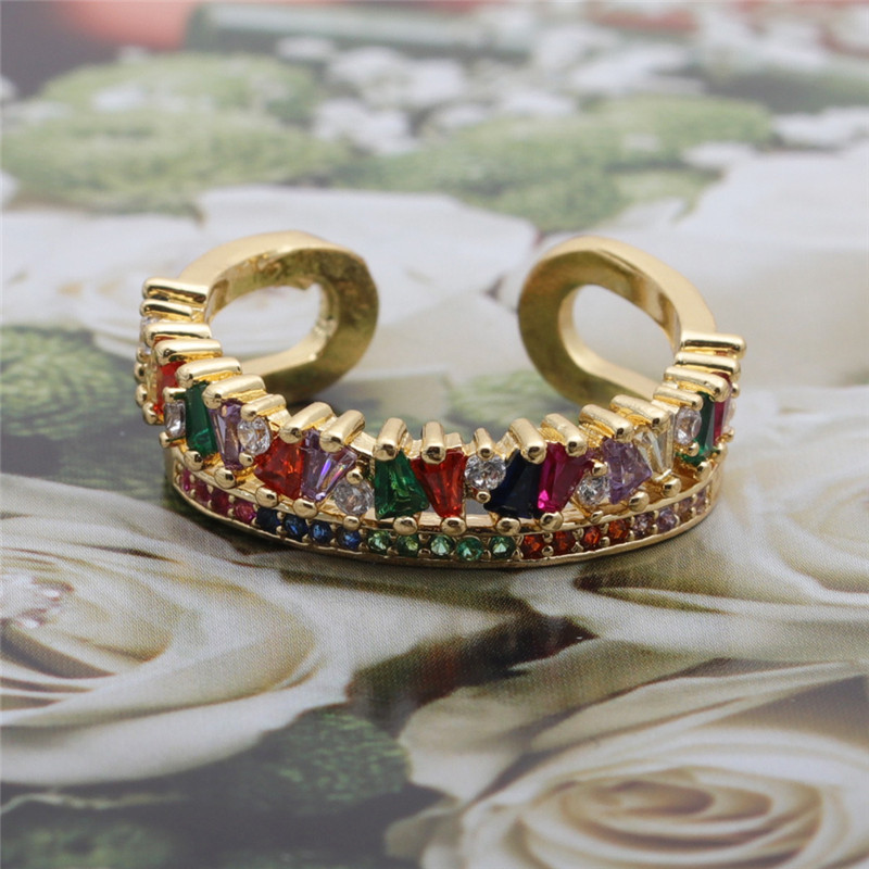 Fashion Colorful Zircon Adjustable Ring display picture 4