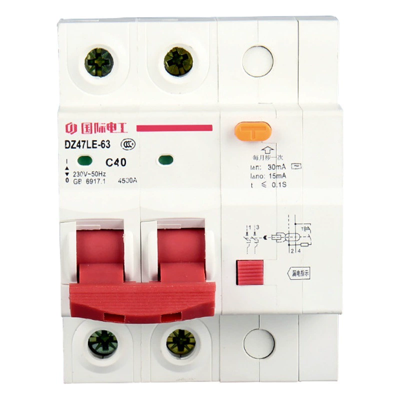 Международный автоматический выключатель DZ47, бытовой автоматический выключатель 1P2P63A, главный автоматический выключатель с защитой от утечки, миниатюрный.