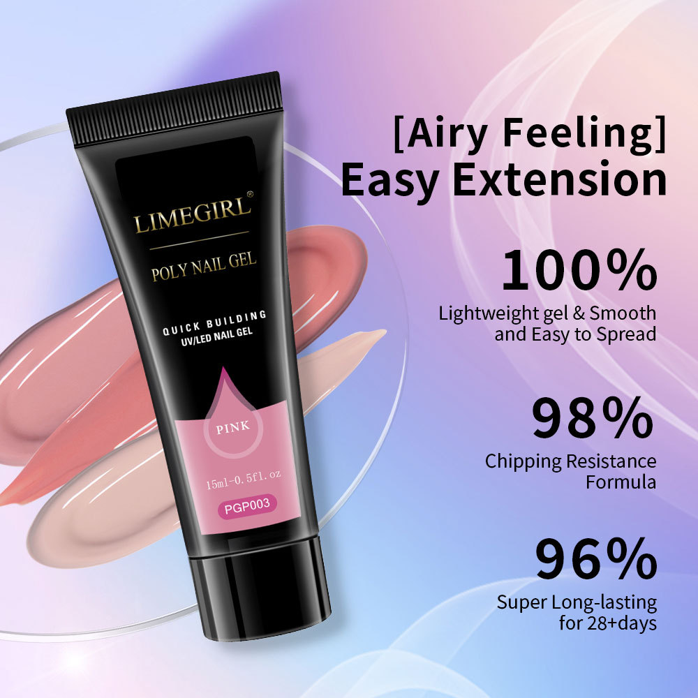 Nuevo transfronterizo 15ml conjunto de pegamento de extensión de uñas sin soporte de papel rápido conjunto de sello de polvo de flash de extensión de cristal