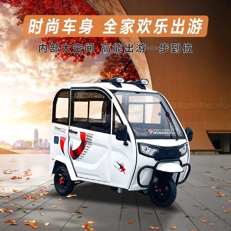 (带篷车)电动三轮车全封闭新款家用出门全棚代步电动中老年电瓶车|undefined