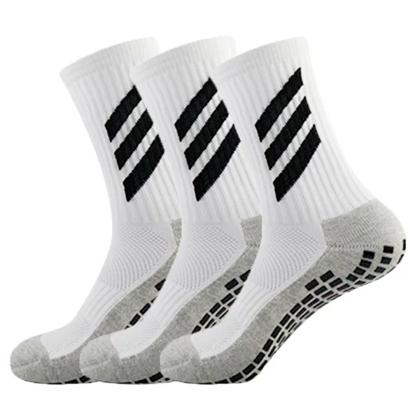 Temu Cross-Border Hot-Selling Thickeneded Towel Bottom Socks Sweat-Absorbent and Deodorant Dispensing Anti-Slip Three-Bar Sports Football Socks