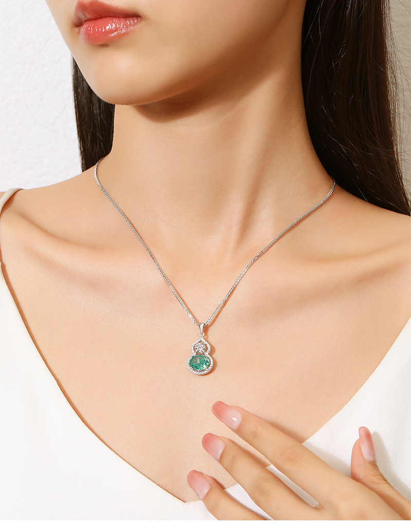 925 Sterling Silver Material Geometric Pattern 1 Piece 925 Sterling Silver Geometric Zircon High Carbon Diamond 925 Sterling Silver Cable Chain Pendant Necklace