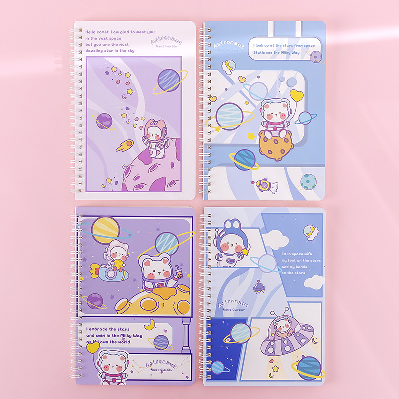 Cute dibujos animados A5 bobina cuaderno estudiante suministros escolares papelería de oficina cuaderno de alto aspecto al por mayor