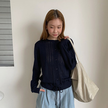 【特价 不退不换】苏奈  慵懒风显瘦纯色气质针织衫小众外套上衣