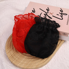 新款女时尚双层蕾丝网纱袖套短款韩版刺绣防污套袖百搭纯色袖筒