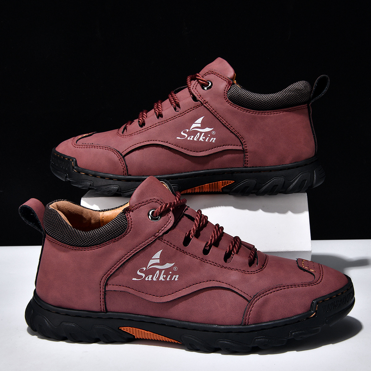 Men's Plus Size Pu Leather Casual Ankle Boots With Lace-up Design_voghion.com