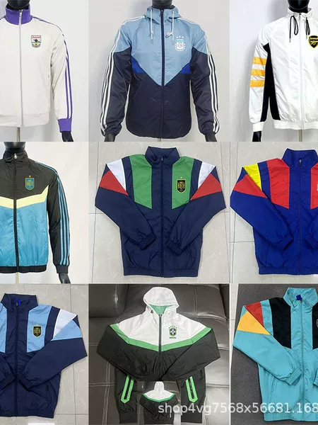 Cross-border wholesale 2627 new model windbreaker national team single-sided long-sleeve thin adult football jacket sports jacket