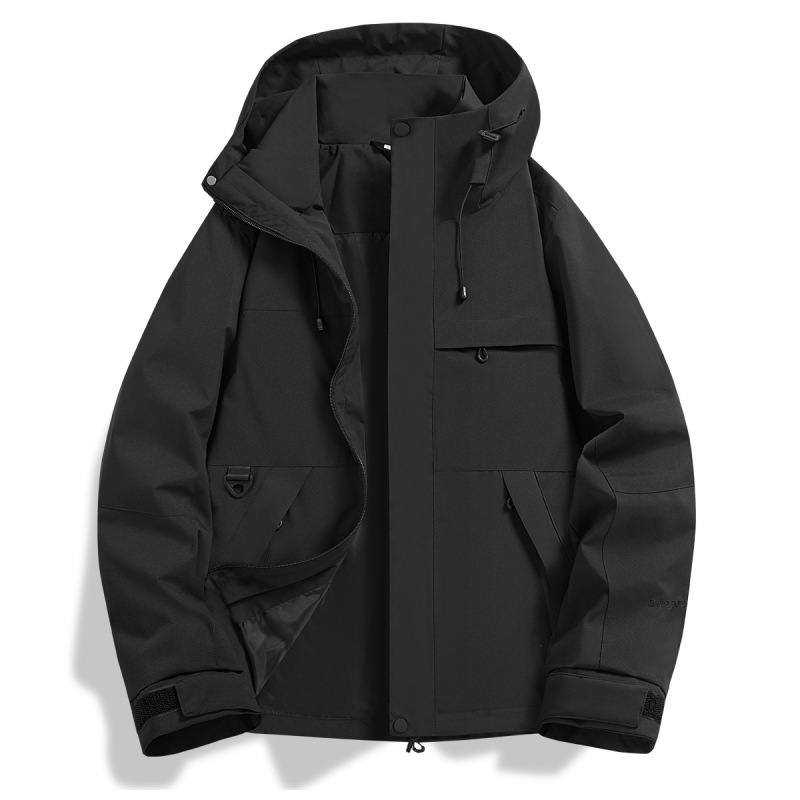户外冲锋衣登山露营防水大口袋多巴胺色系情侣冲锋夹克连帽外套|undefined