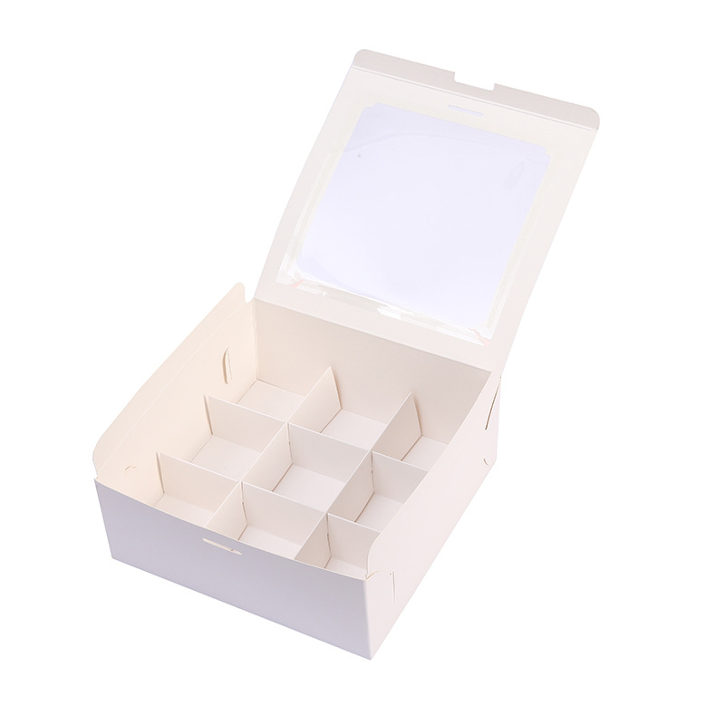 Estilo coreano simple 6-Grain 9-Grain mini pan mousse pastel caja de embalaje yema de huevo pastelería crujiente Jiugongge caja de regalo