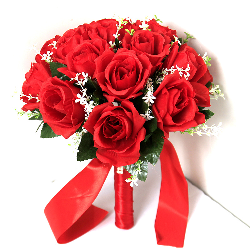 Simulación transfronteriza rosa mano flor Amazon suministros de boda mano flor novia dama de honor grupo de hermanas fábrica de flores de baile
